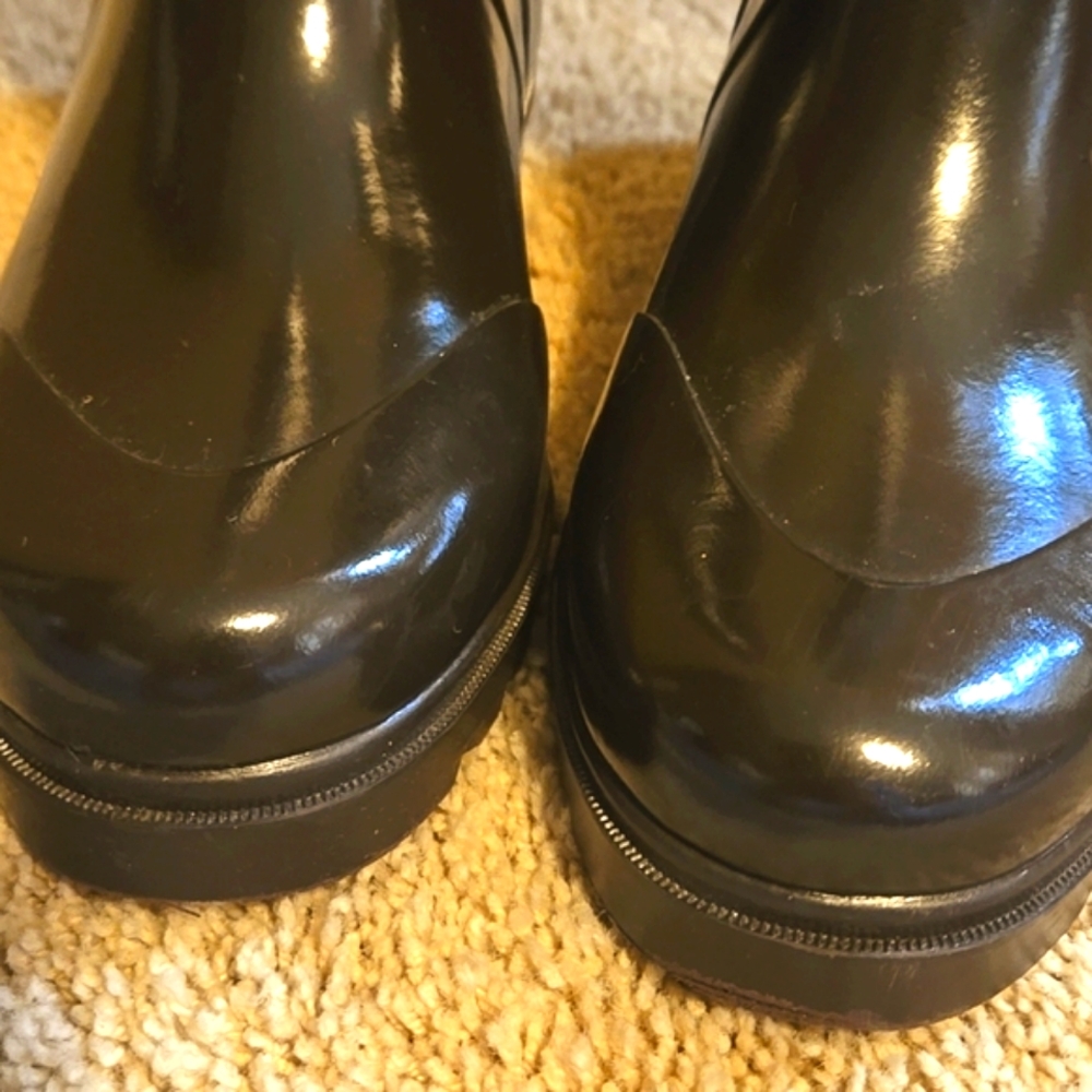 EXCELLENT Michael Kors tall rain boots size 6M brown/tan .. fashion forward - Picture 8 of 10